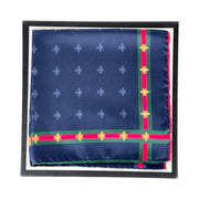 Gucci Scarf 45cm Bee Motif Navy Silk