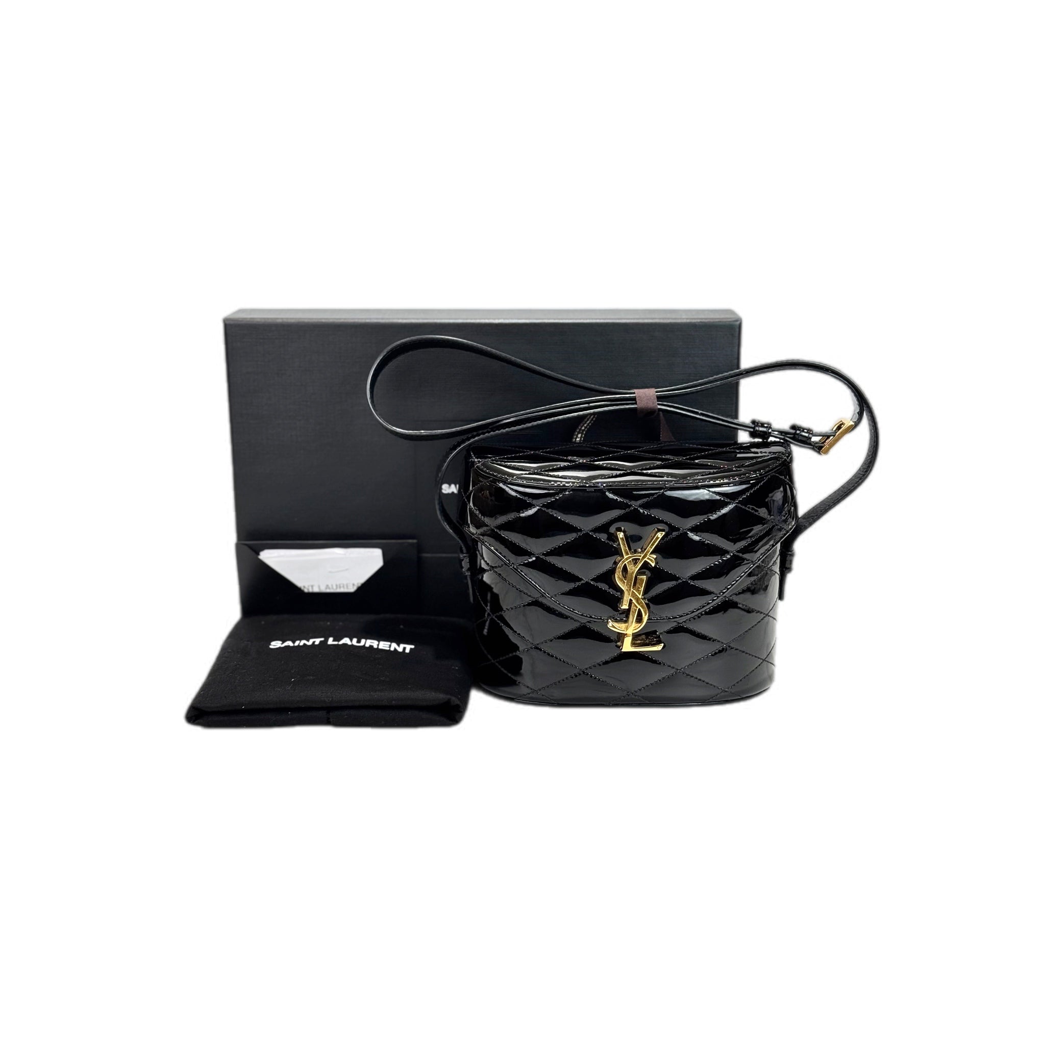 YSL Black Patent Box Bag