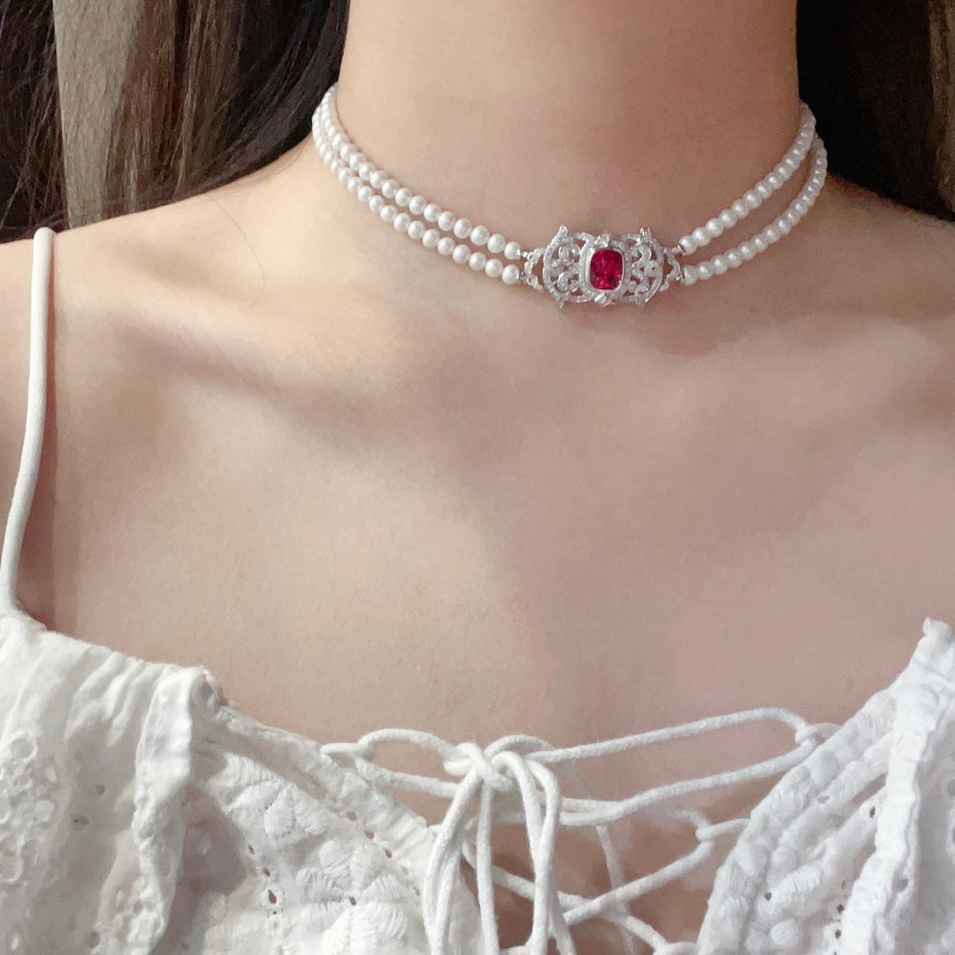 Natural Burma Jedi Spinel Diamond Necklace D2.98ct d0.78ct. 18K Gold No Heat