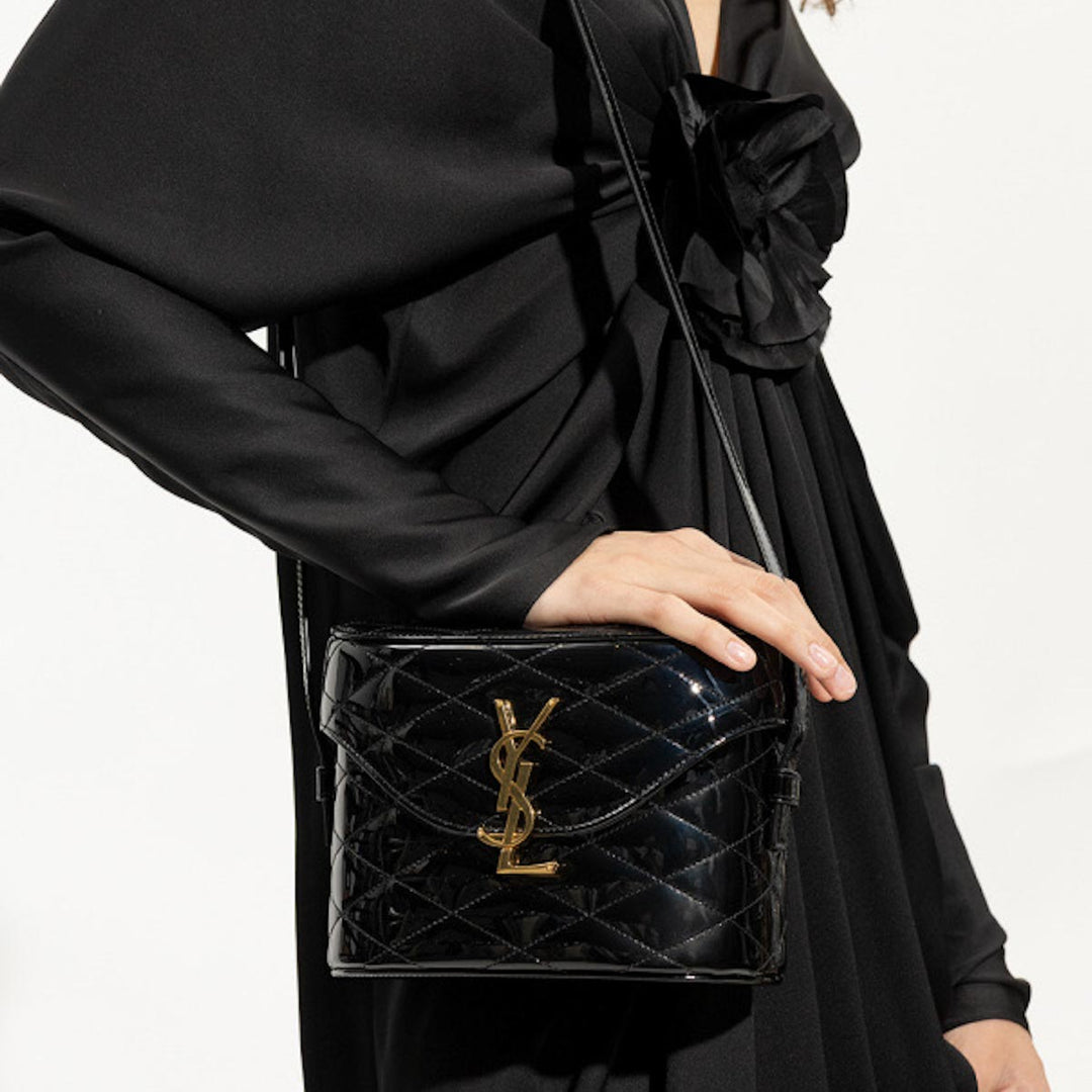 YSL Black Patent Box Bag