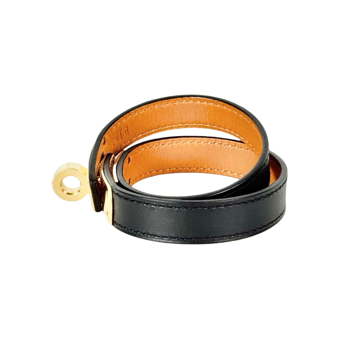 Hermes Black Kelly Double Tour Bracelet