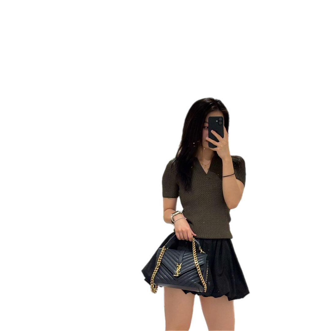 YSL Blue College Chain Bag