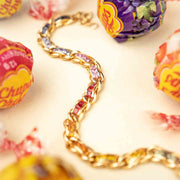 Natural Multi-colored Sapphire Bracelet D5.00ct. 18K