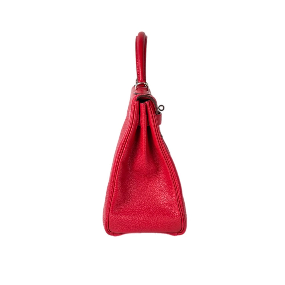 Hermes Kelly 32cm Bag Red/Silver Togo
