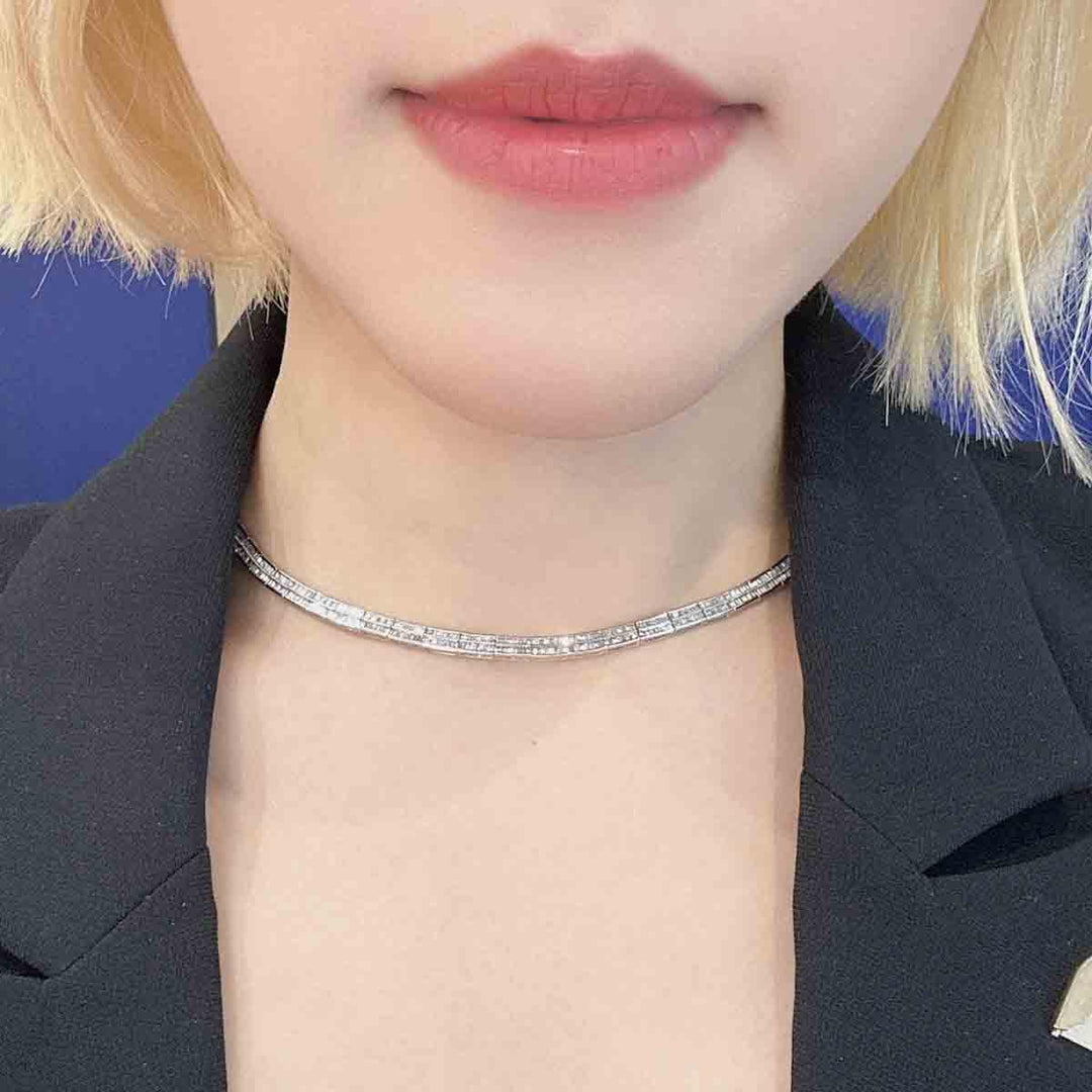 Natural White Diamond Necklace D6.80ct,18K