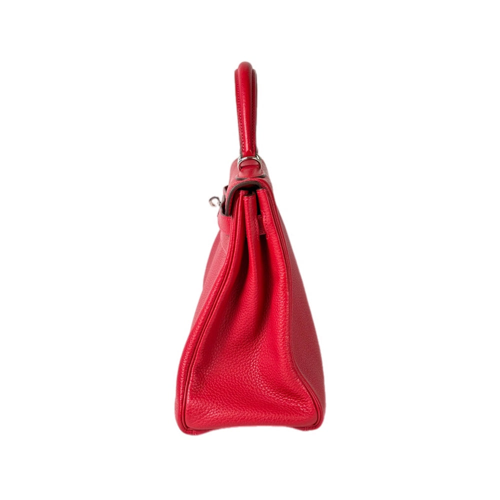 Hermes Kelly 32cm Bag Red/Silver Togo