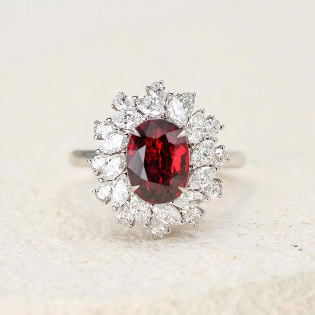 Natural Ruby Ring D:2.55ct d:1.39ct Pigeon Blood NO HEAT