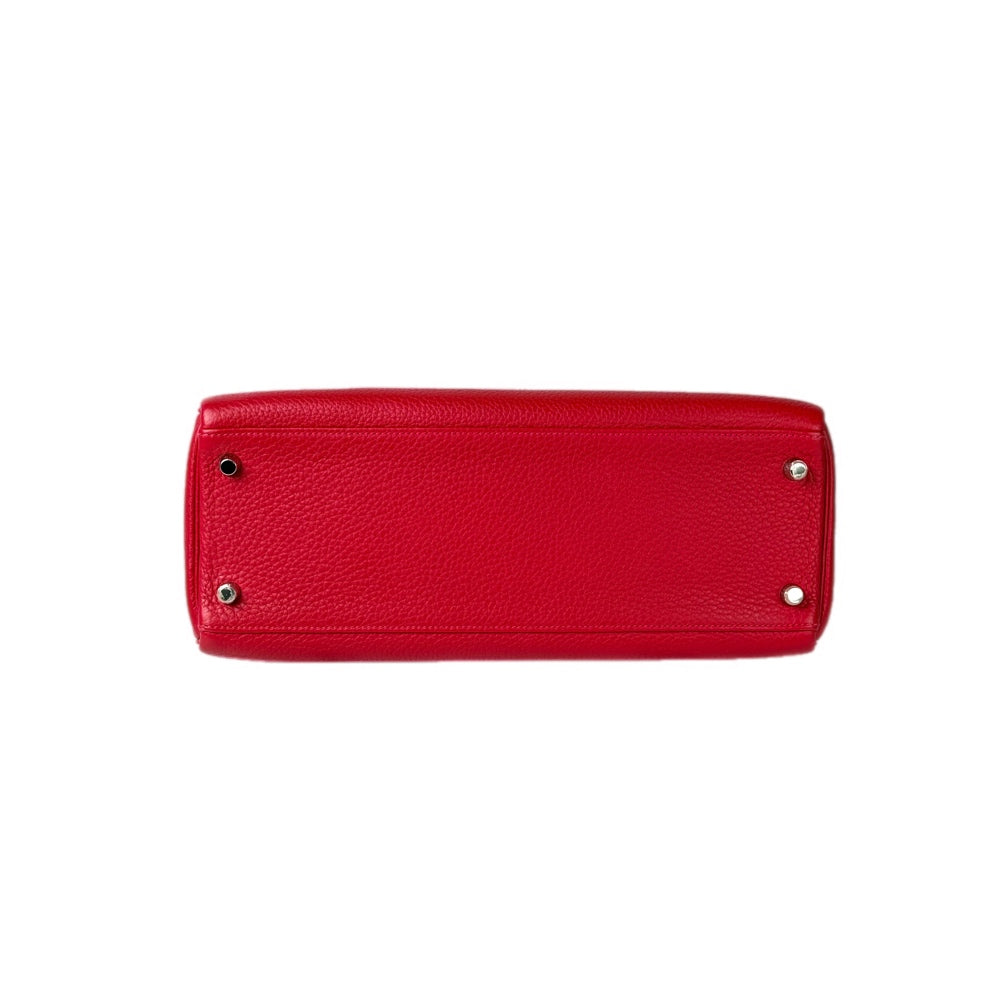 Hermes Kelly 32cm Bag Red/Silver Togo
