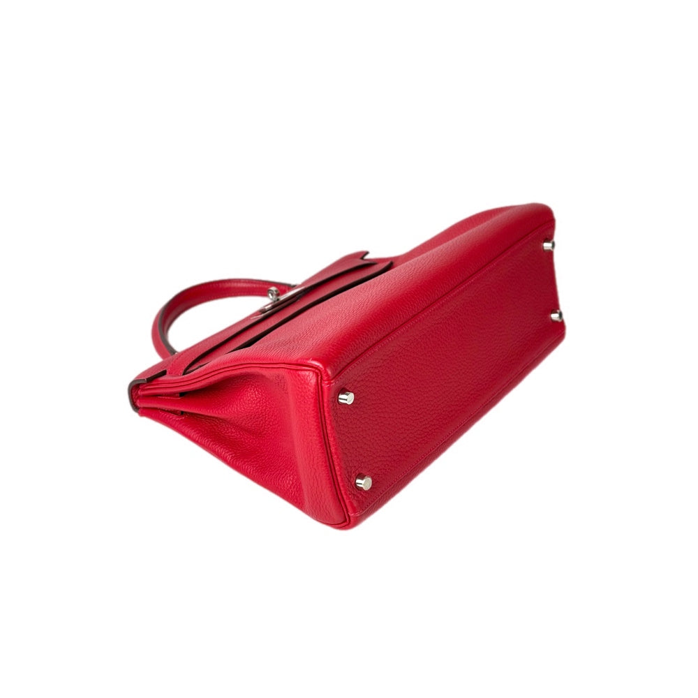 Hermes Kelly 32cm Bag Red/Silver Togo