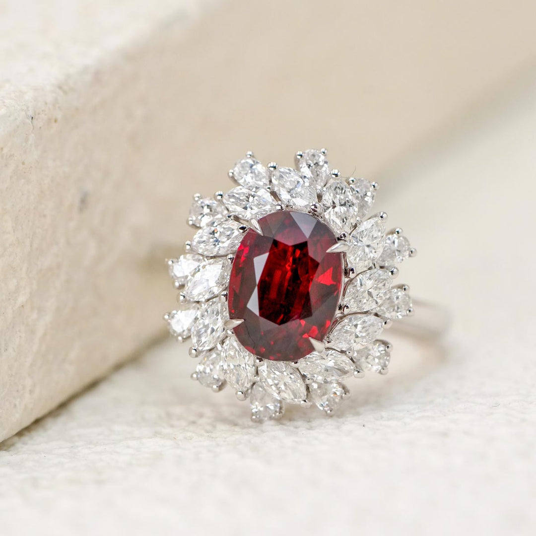 Natural Ruby Ring D:2.55ct d:1.39ct Pigeon Blood NO HEAT