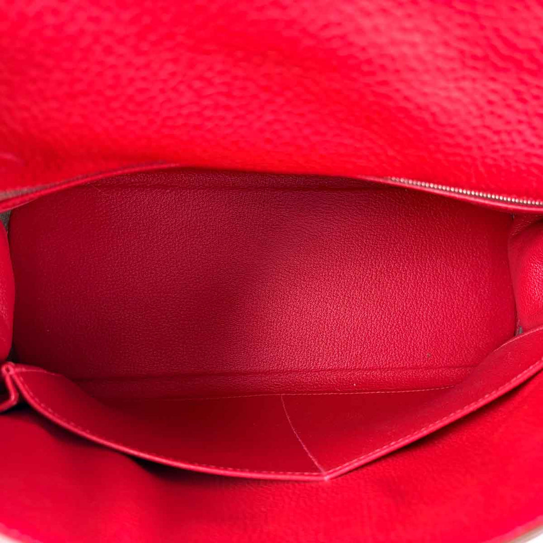 Hermes Kelly 32cm Bag Red/Silver Togo