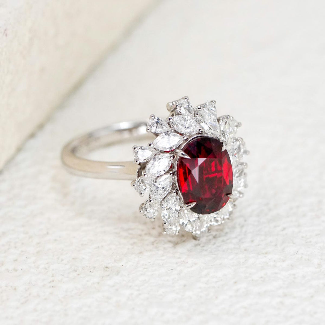 Natural Ruby Ring D:2.55ct d:1.39ct Pigeon Blood NO HEAT