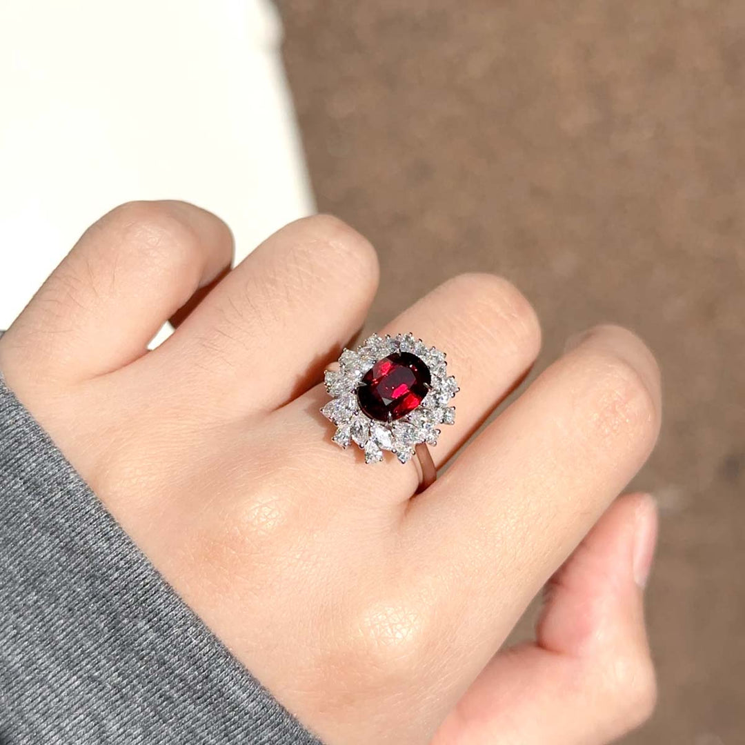 Natural Ruby Ring D:2.55ct d:1.39ct Pigeon Blood NO HEAT