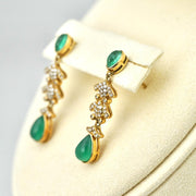 Natural Columbia Emerald Diamond Earrings D2.16ct. 18K VVG
