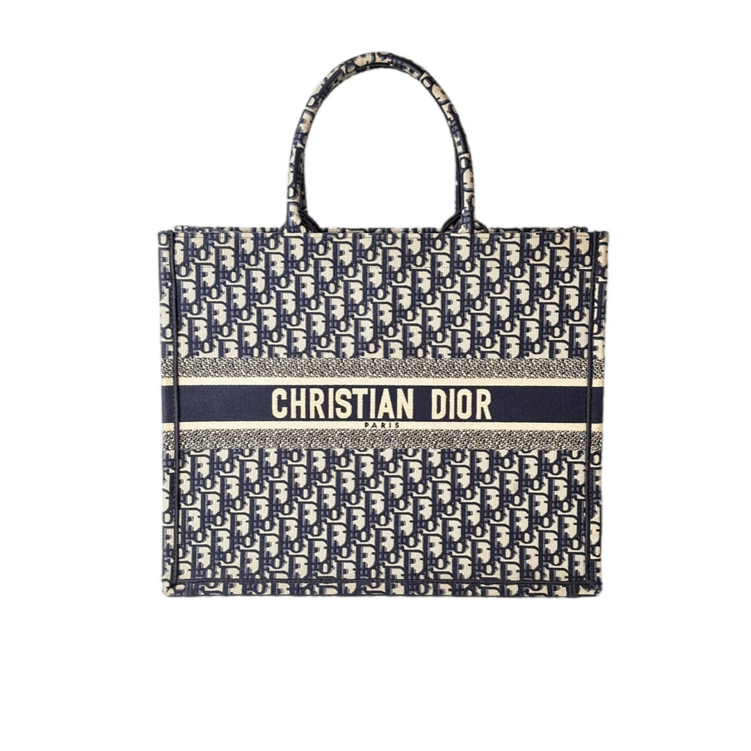 Dior Book Tote GM Bag Blue Oblique