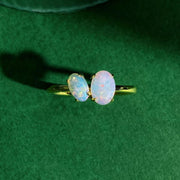 Natural Australia Opal Ring D0.60ct, 18K