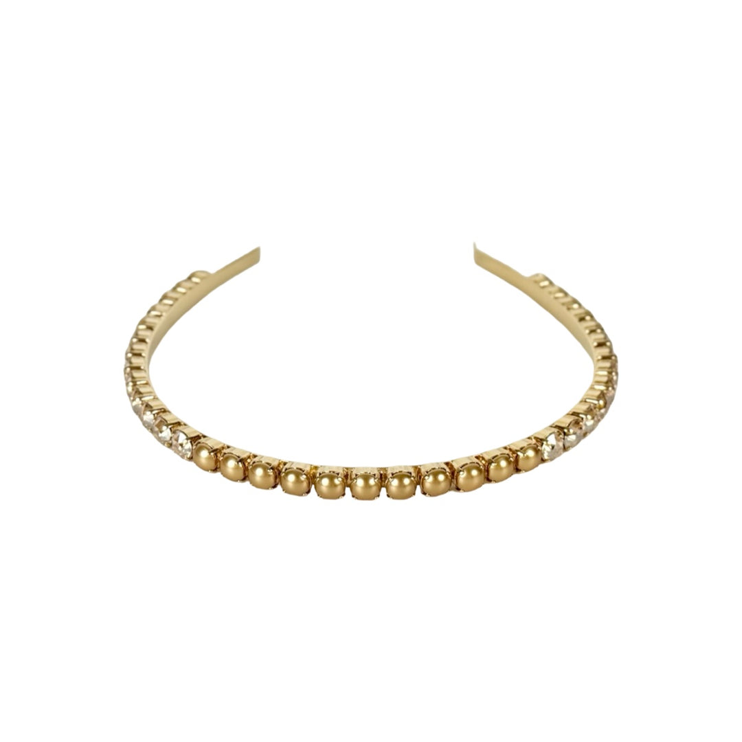 Miumiu Gold Crystal & Pearl Headband
