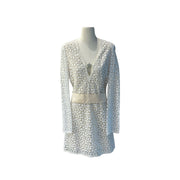 Pre-owned Miumiu Long Sleeve Dress Macrame Stellin White/Cream in Viscose / Polyester