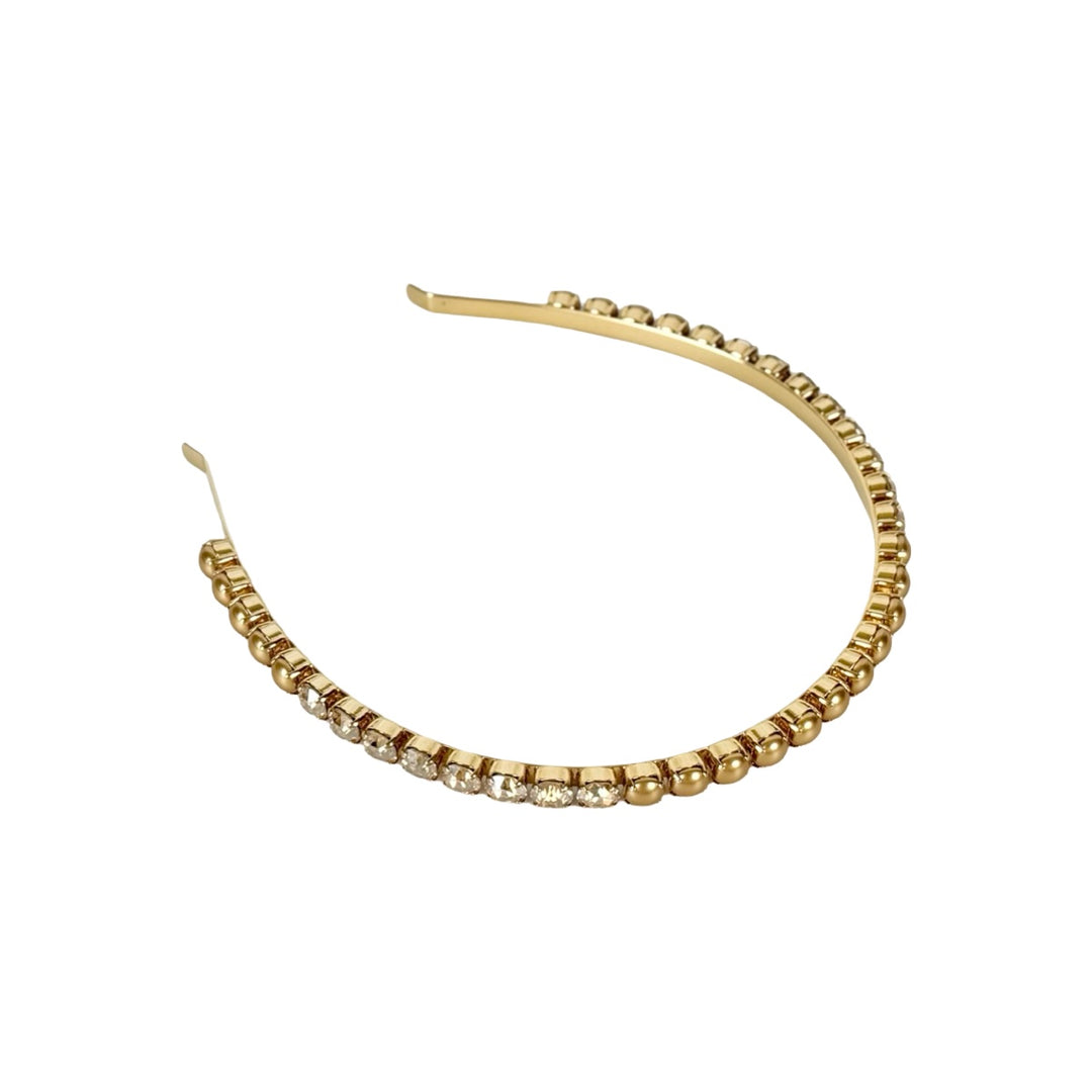 Miumiu Gold Crystal & Pearl Headband