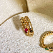 Mozambique Ruby Diamond Ring 18K Gold Pigeon Blood - Jiaxyk