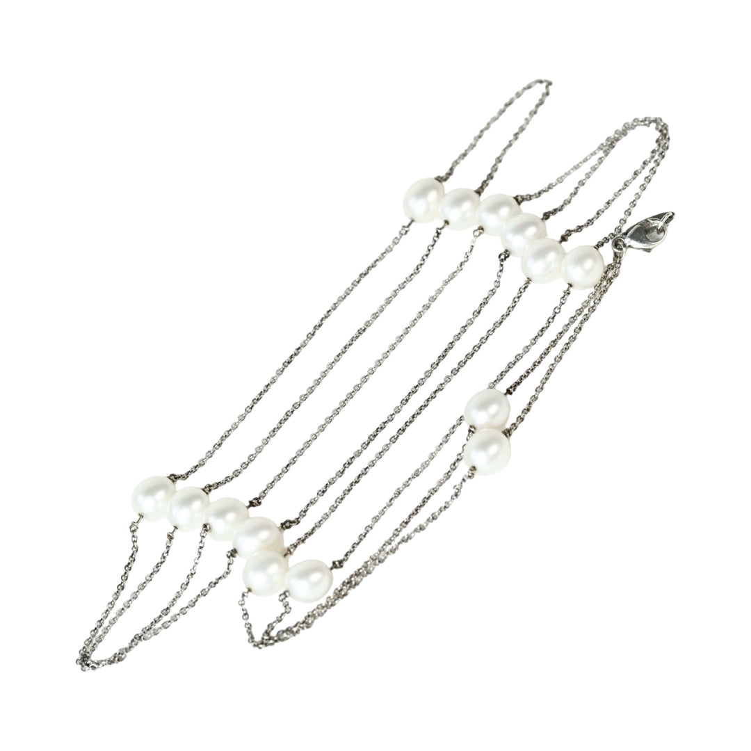 Tiffany Silver Peal Long Necklace
