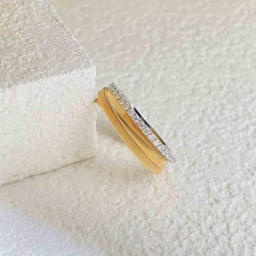 Natural White Diamond YG+WG Ring 18K D0.21ct