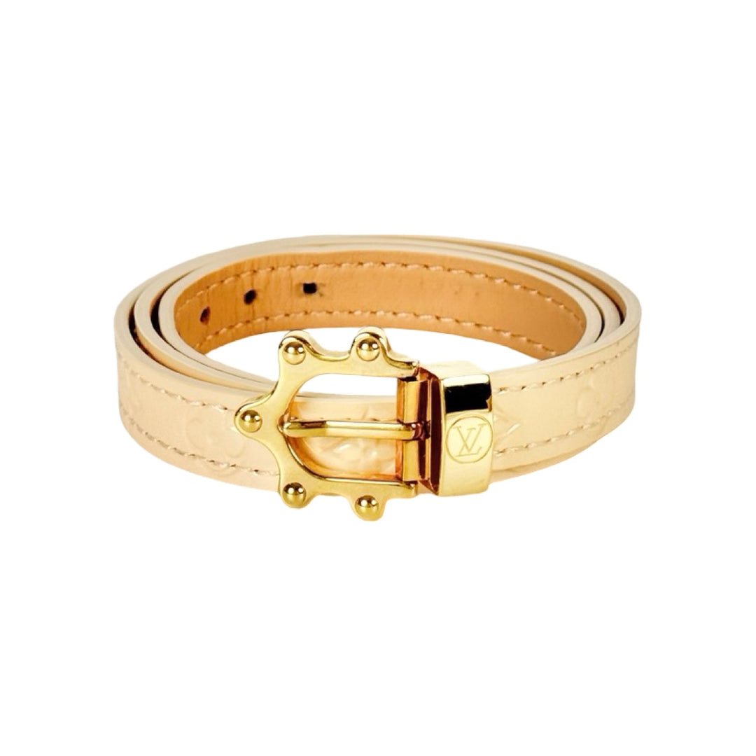 Louis Vuitton Beige Monogram Vernis Triple Tour Bracelet