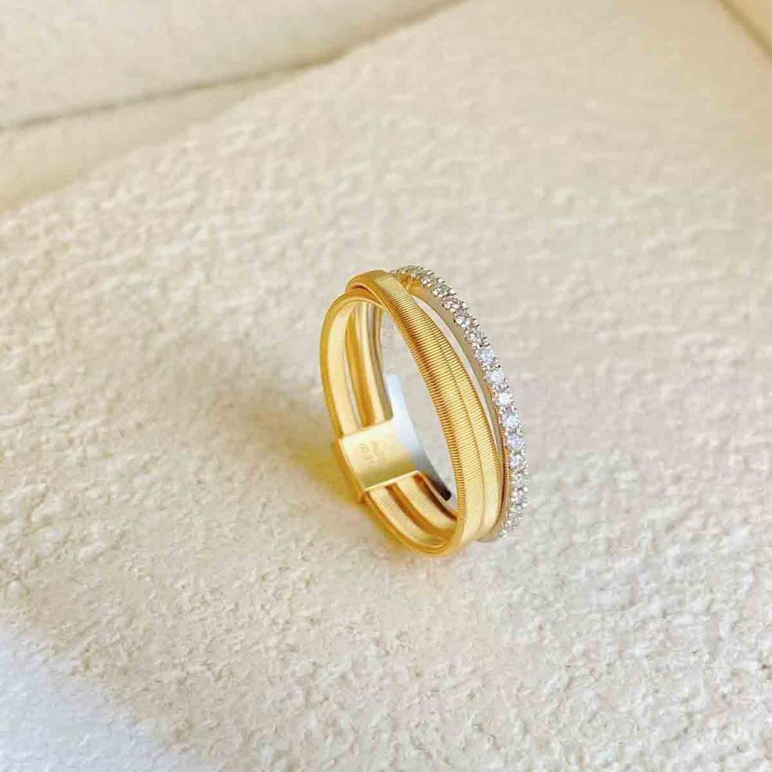 Natural White Diamond YG+WG Ring 18K D0.21ct