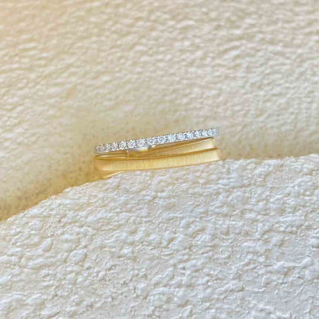 Natural White Diamond YG+WG Ring 18K D0.21ct