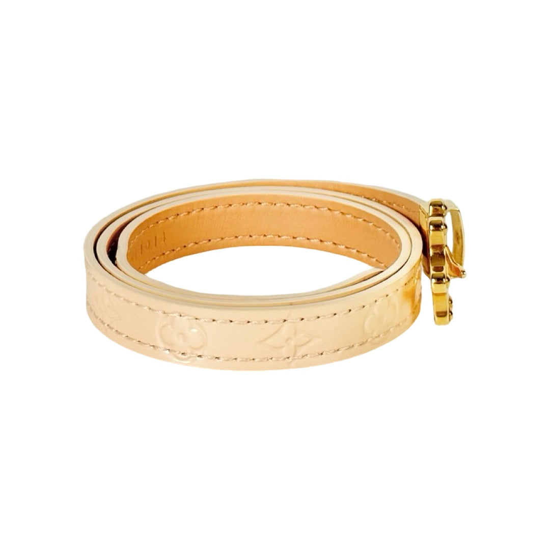 Louis Vuitton Beige Monogram Vernis Triple Tour Bracelet