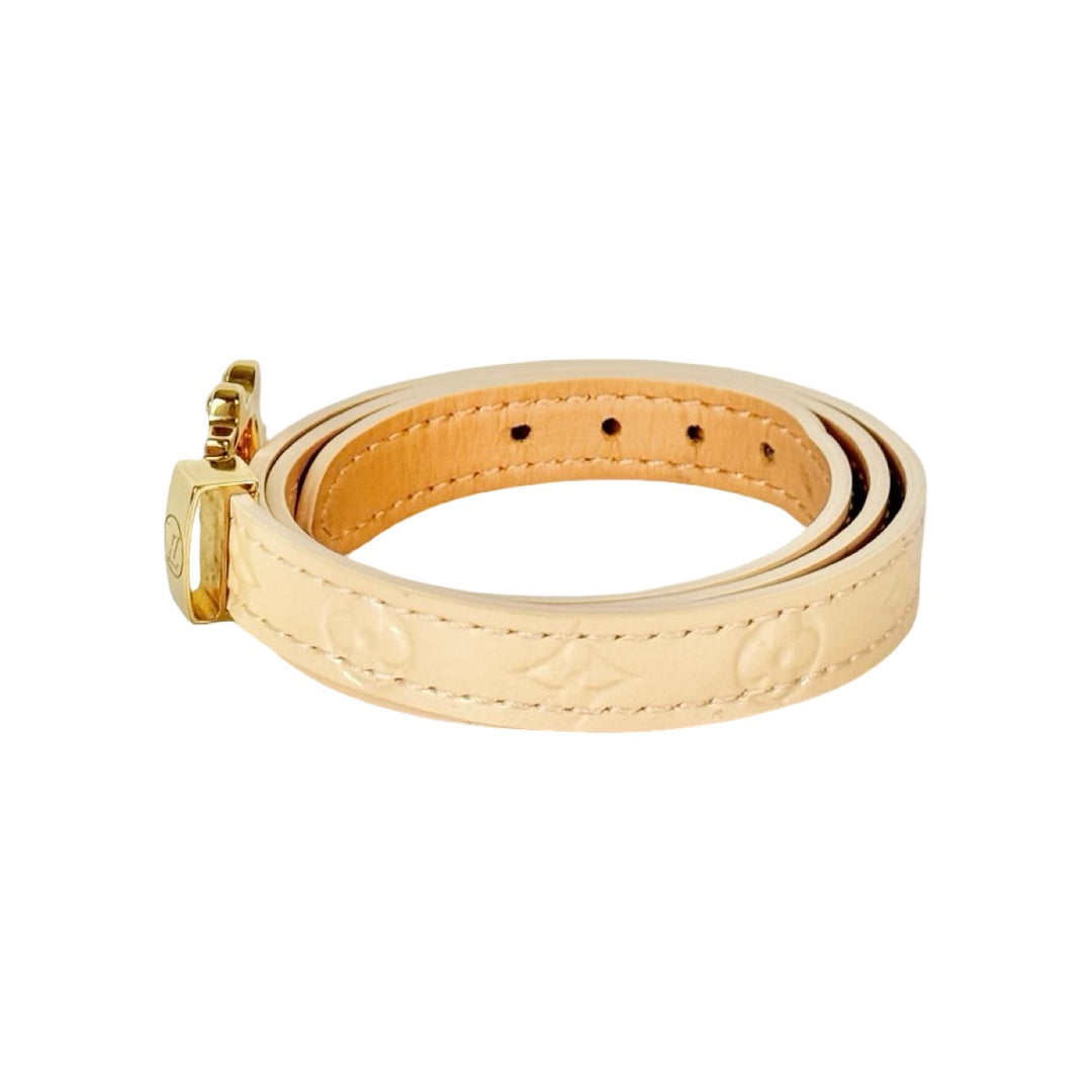 Louis Vuitton Beige Monogram Vernis Triple Tour Bracelet