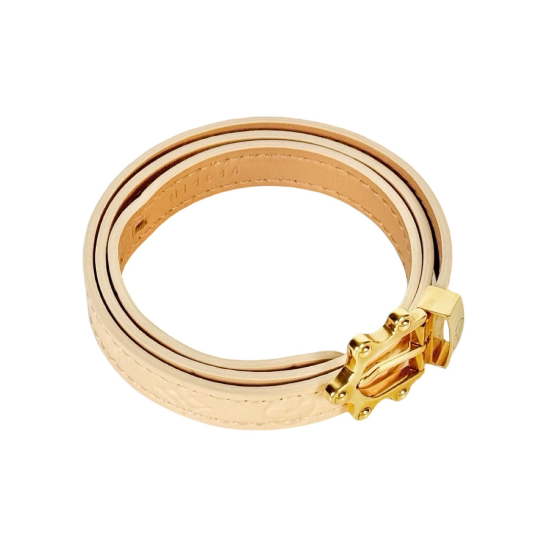 Louis Vuitton Beige Monogram Vernis Triple Tour Bracelet