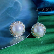 Akoya Pearl Diamond Earrings 8-9mm d0.96ct, 18K