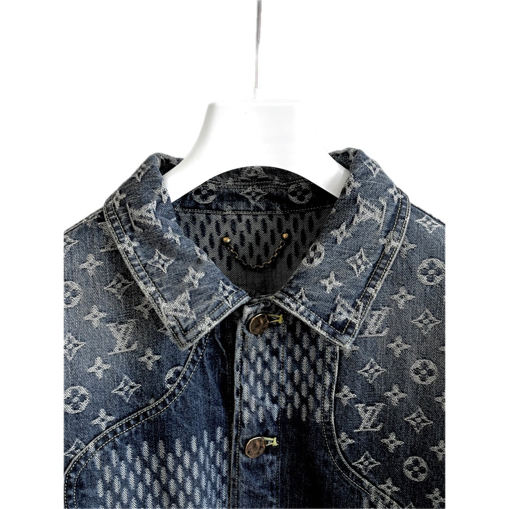 Louis Vuitton Nigo Giant Damier Waves Monogram Denim Jacket #48