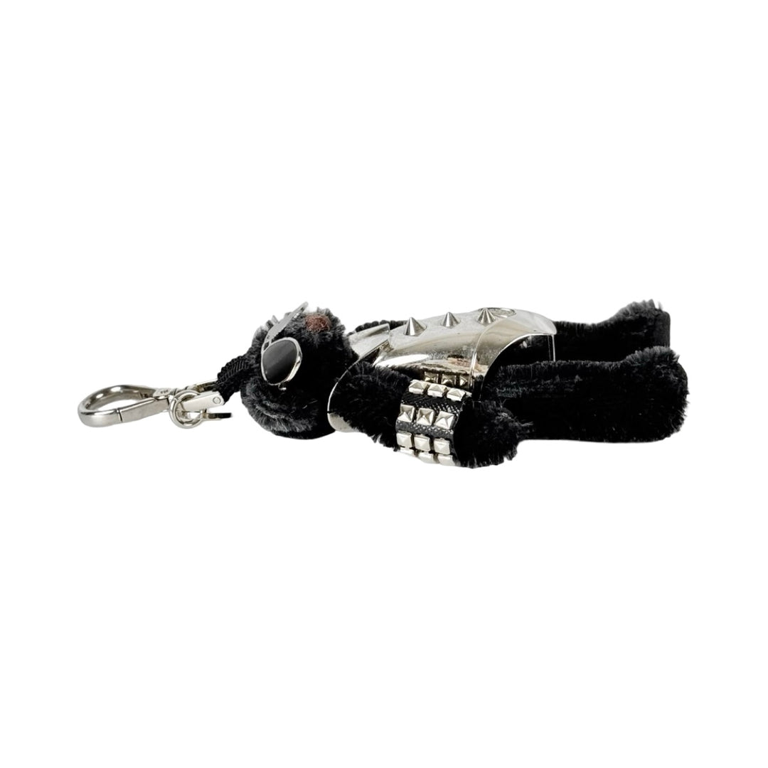 Prada Vintage Black Teddy Bear Keychain Charm