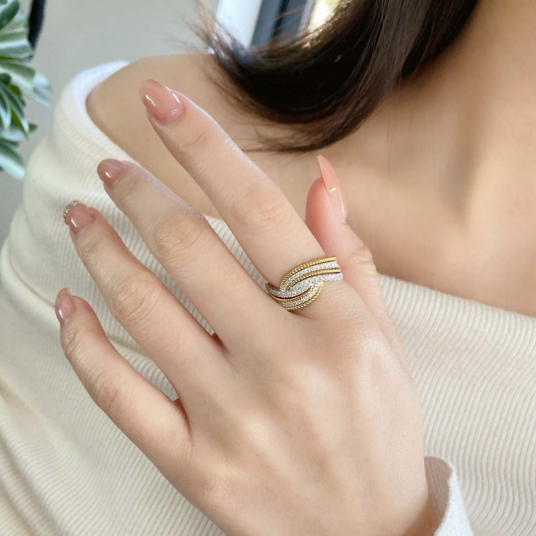 Natural White Diamond Ring 0.33ct, 18K Gold
