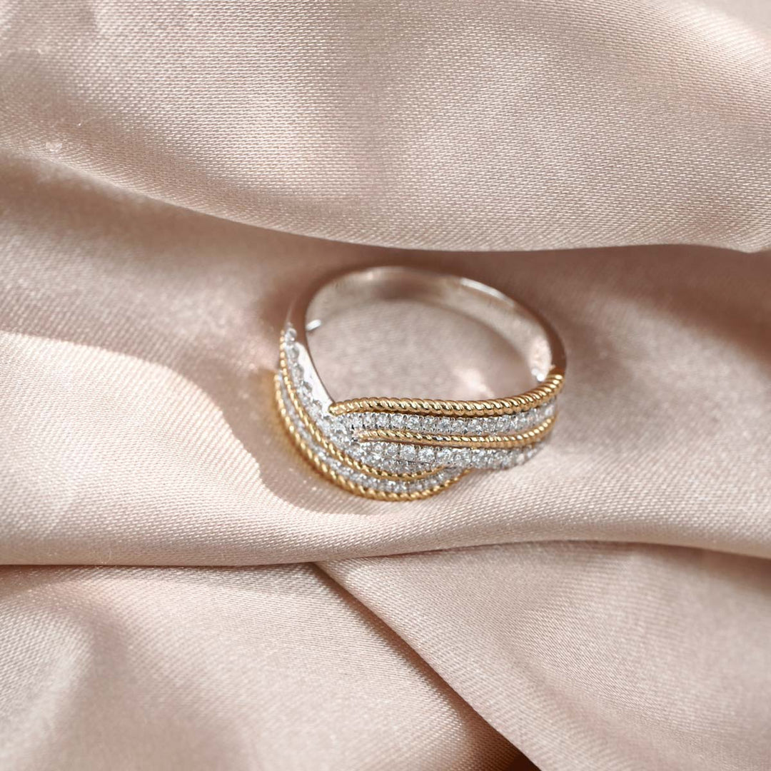 Natural White Diamond Ring 0.33ct, 18K Gold