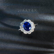 Natural Sri Lanka Sapphire Diamond Ring D1.88ct d0.9ct. PT Royal Blue