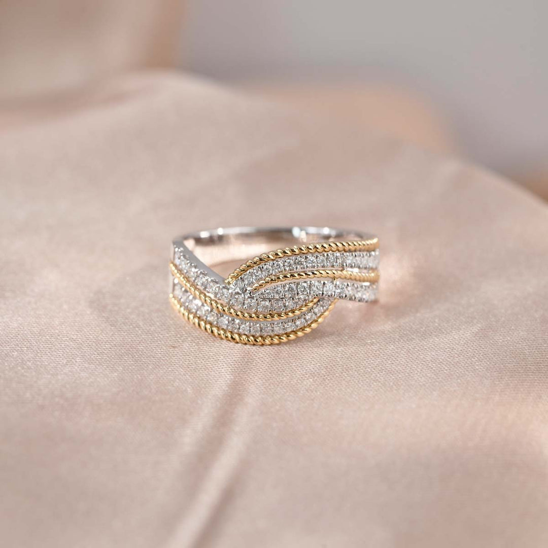 Natural White Diamond Ring 0.33ct, 18K Gold