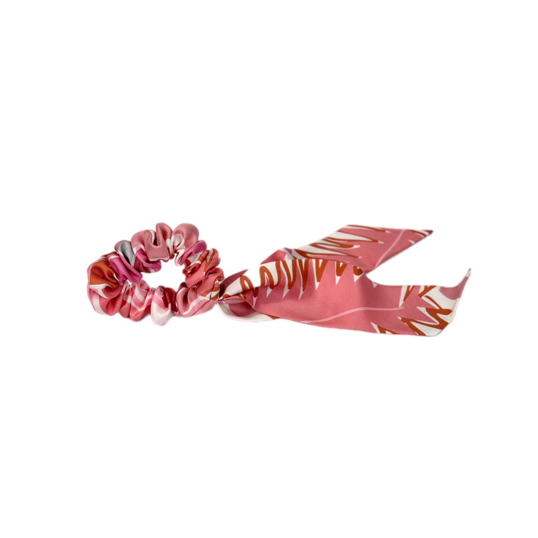 Hermes Pink Silk Hair Tie