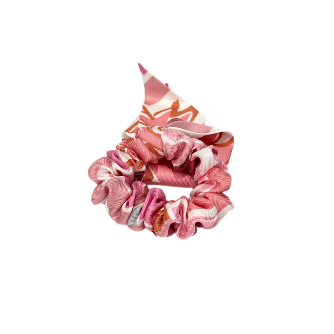 Hermes Pink Silk Hair Tie