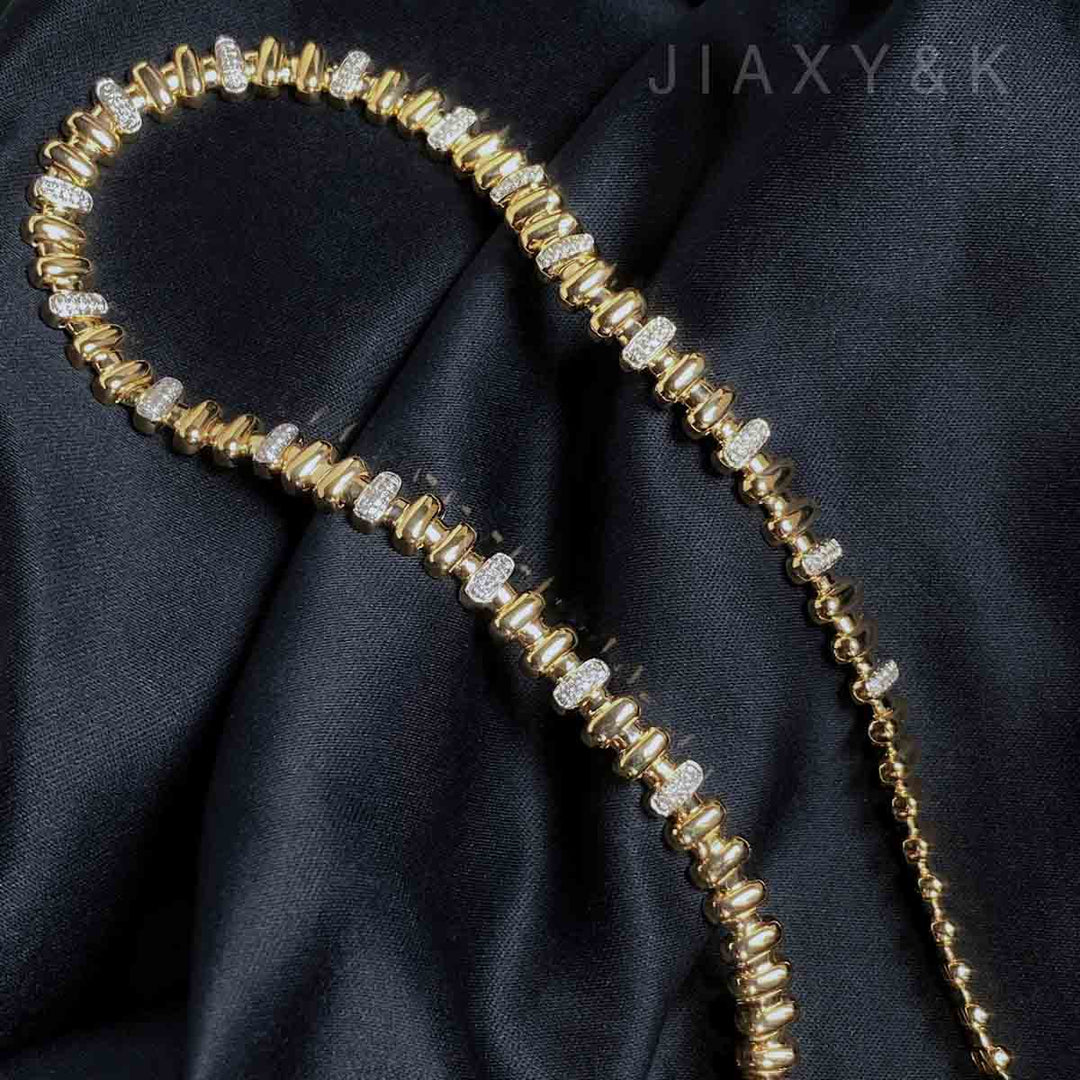 Natural White Diamond Choker Necklace D0.36ct, 18K