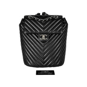 Chanel Urban Spirit Small Backpack Chevron Black Lambskin