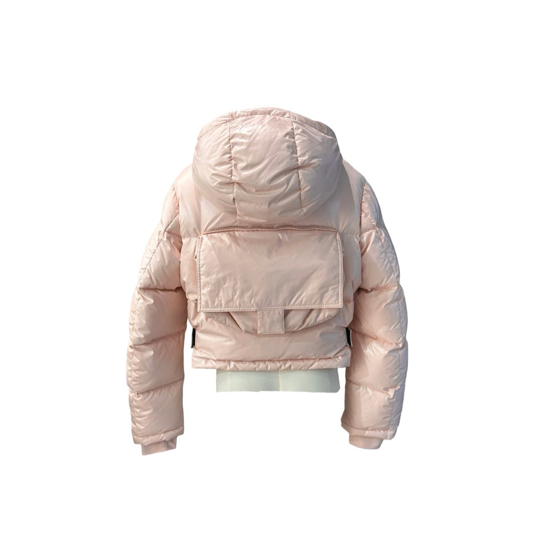 Fendi Pink Cropped Zip Padded Down Jacket #M