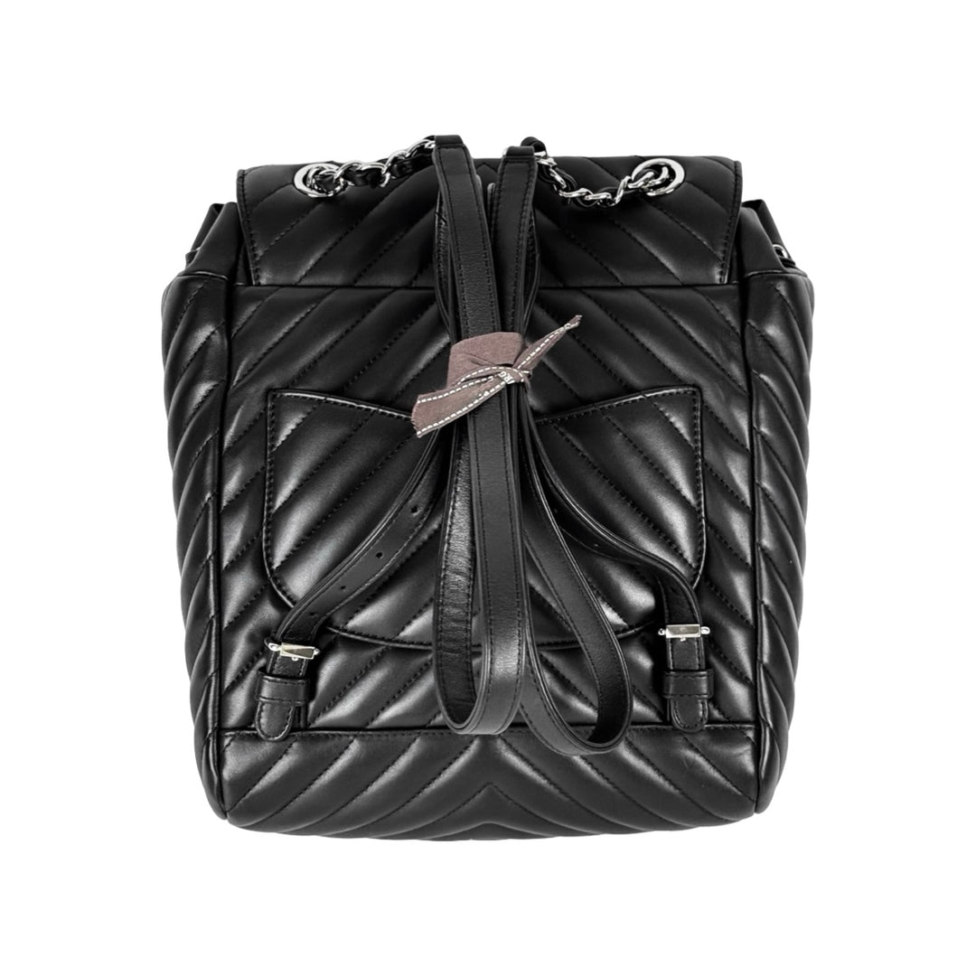 Chanel Urban Spirit Small Backpack Chevron Black Lambskin