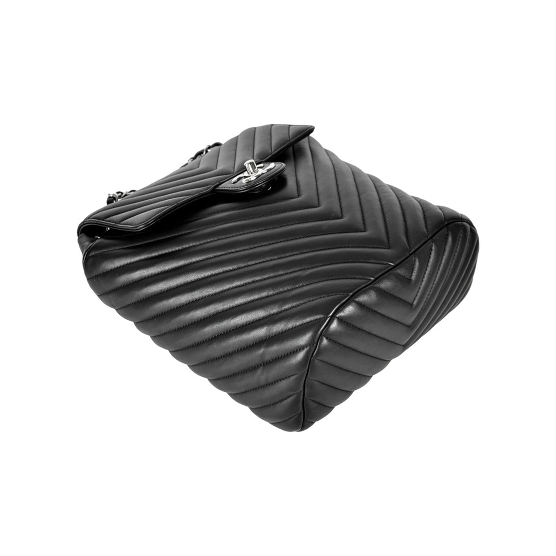 Chanel Urban Spirit Small Backpack Chevron Black Lambskin