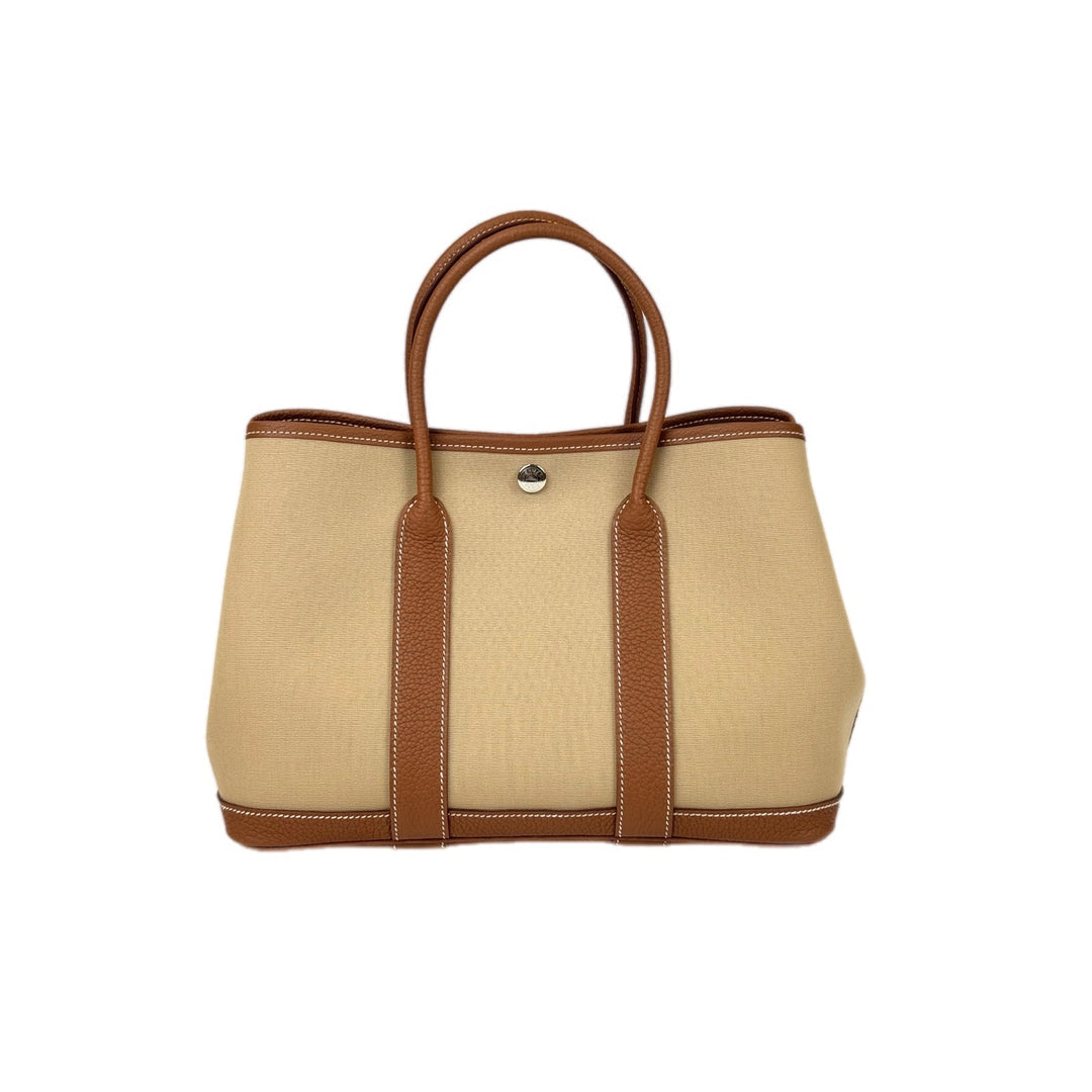 Hermes Garden Party 30cm Canvas Trench Gold