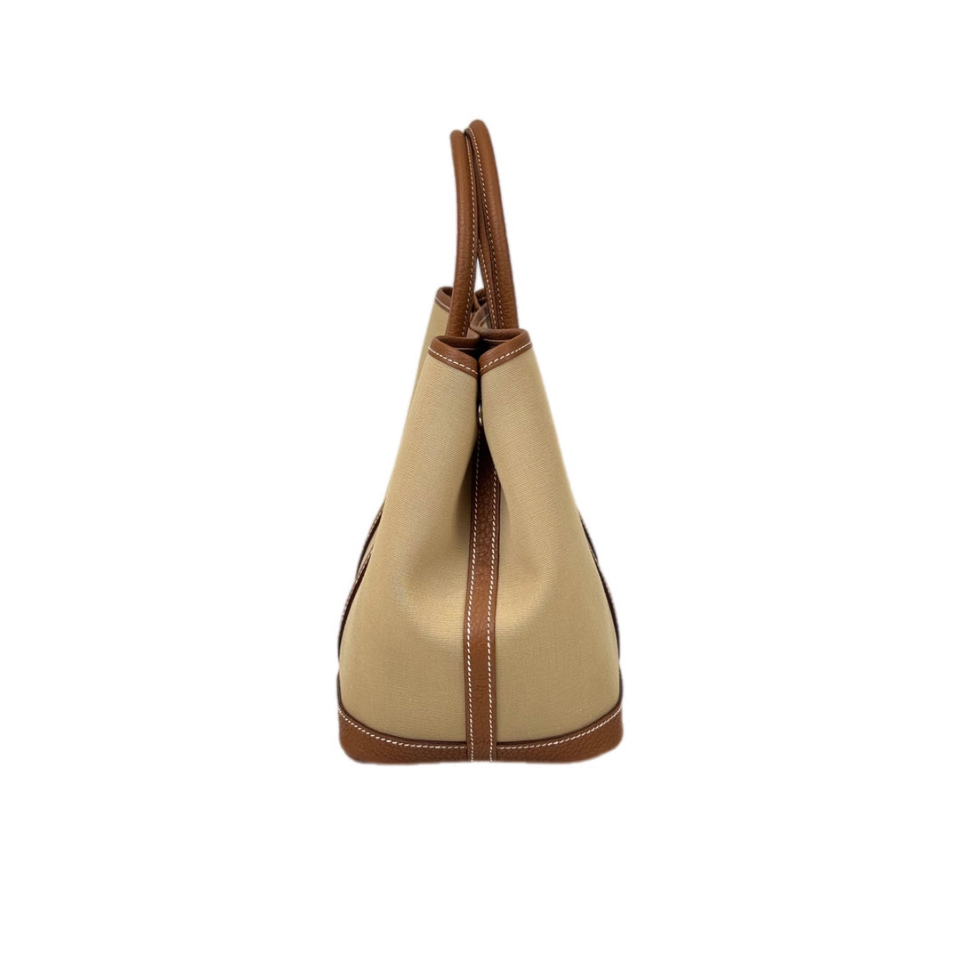 Hermes Garden Party 30cm Canvas Trench Gold