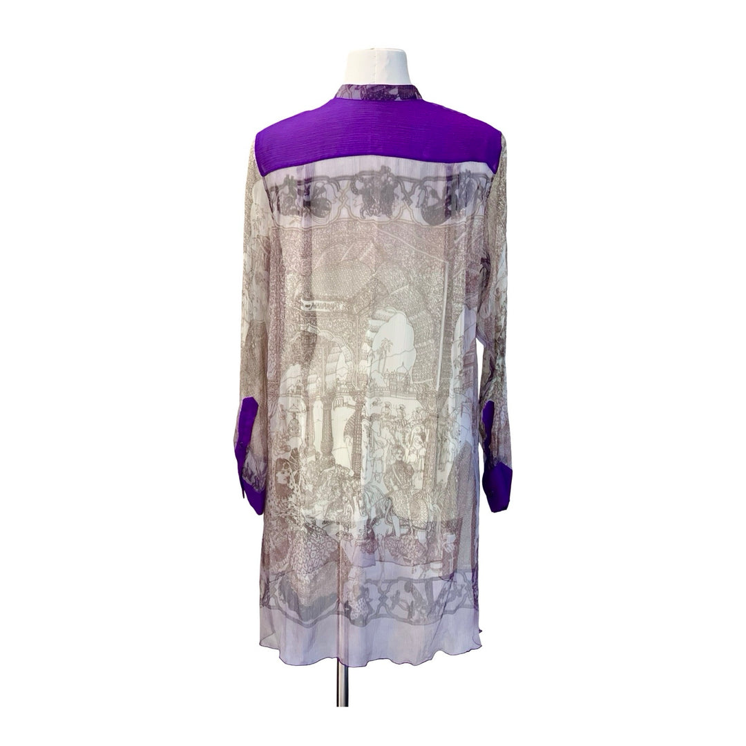 Hermes Long-Sleeve Sheer Blouse Silk