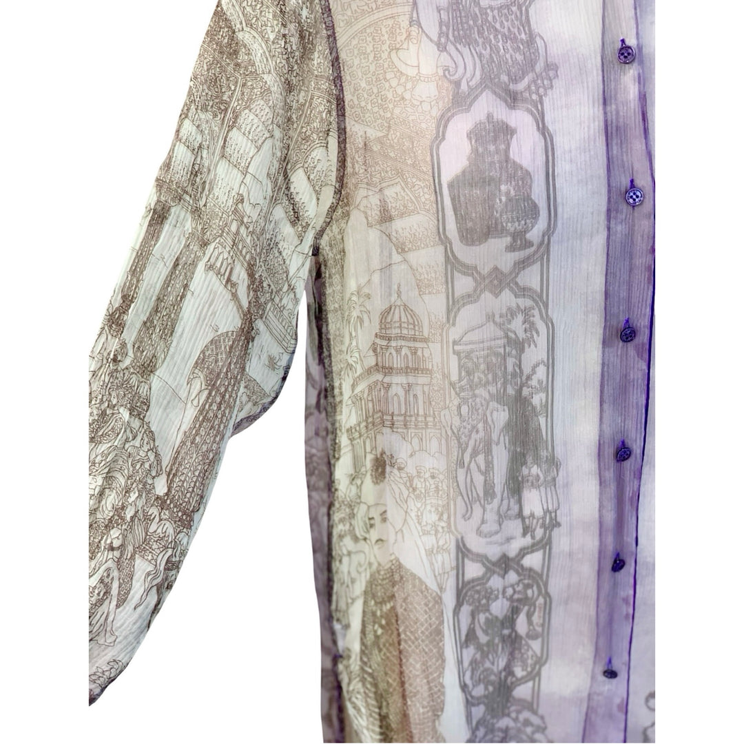 Hermes Long-Sleeve Sheer Blouse Silk